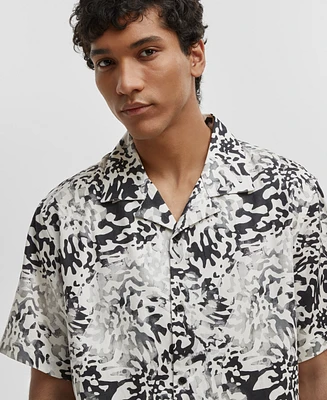 Mode of One Men's Relaxed-Fit Printed Button-Down Camp Shirt, Created for Macy's