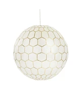 Storied Home Capiz Honeycomb Globe Pendant Light Capiz White Seashells