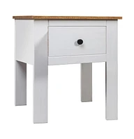 vidaXL Bedside Cabinet White 18.1"x15.7"x22.4" Pine Panama Range