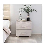 vidaXL Bedside Cabinet Hamar White 15.7"x13.8"x17.5" Solid Pinewood