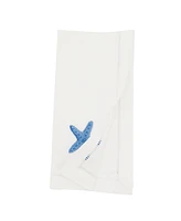 Saro Lifestyle Embroidered Starfish Serenade Napkin Set of 6, 20"x20"