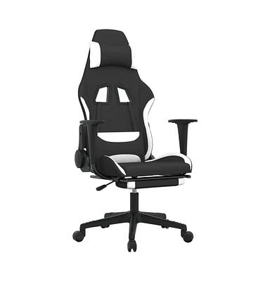 Massage Gaming Chair for Adult, Reclining Computer Chair with Footrest and Headrest, Height Adjustable Office Chair with 360°-Swivel Castors