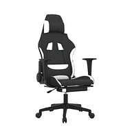 Massage Gaming Chair for Adult, Reclining Computer Chair with Footrest and Headrest, Height Adjustable Office Chair with 360°-Swivel Castors