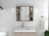 Roseburg 6-Shelf Medicine Cabinet With Mirror Light Grey