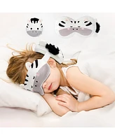 Mirage Luggage Kids 2-in-1 Travel Pillow and Eye Mask Animal Plush Soft Blindfold for Sleeping, Nights