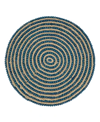 Saro Lifestyle Beaded Spiral Swirl Placemat Set of 4, 14"x14"