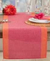 Saro Lifestyle Multicolored Band Table Runner, 16"x72"