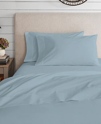 Purity Home 300 Thread Count Brushed Cotton Percale -Pc. Sheet Set