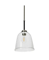 Robert Stevenson Lighting Landry - Seedy Glass and Metal Ceiling Light Black and Nickel