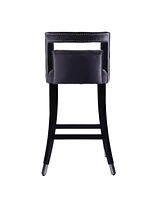 Simplie Fun Suede Velvet Barstool With Nailheads Dining Room Chair 2 Pcs Set