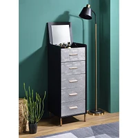 Streamdale Furniture Myles Jewelry Armoire, Black, Silver & Gold Finish