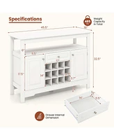 Costway Buffet Sideboard Wine Liquor Coffee Bar Cabinet with Removable Wine Rack