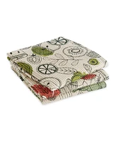Design Imports Farmer's Market Collection Machine Washable, Dishtowel Dishcloth Set, Veggie Print, 6 Count