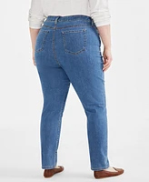 Style & Co Plus High-Rise Straight-Leg Jeans, Created for Macy's