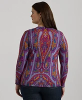 Lauren Ralph Plus Printed Crewneck Sweater