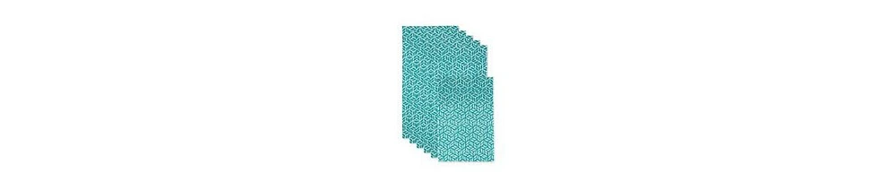 Design Imports Fridge Liner Collection Non-Adhesive, Cut to Fit, 12x24", Teal Abstract Leaf, 6 Piece