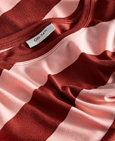 On 34th Women's Rugby Stripe Drop-Shoulder T-Shirt, Created for Macy's