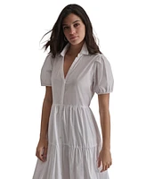 Dkny Women's Puffed-Sleeve Tiered Shirtdress