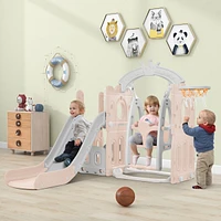 Streamdale Furniture 5-in-1 Toddler Slide and Swing Playground Set