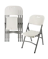 Elama 4 Piece Stackable Folding Chair Set for Indoor and Outdoor