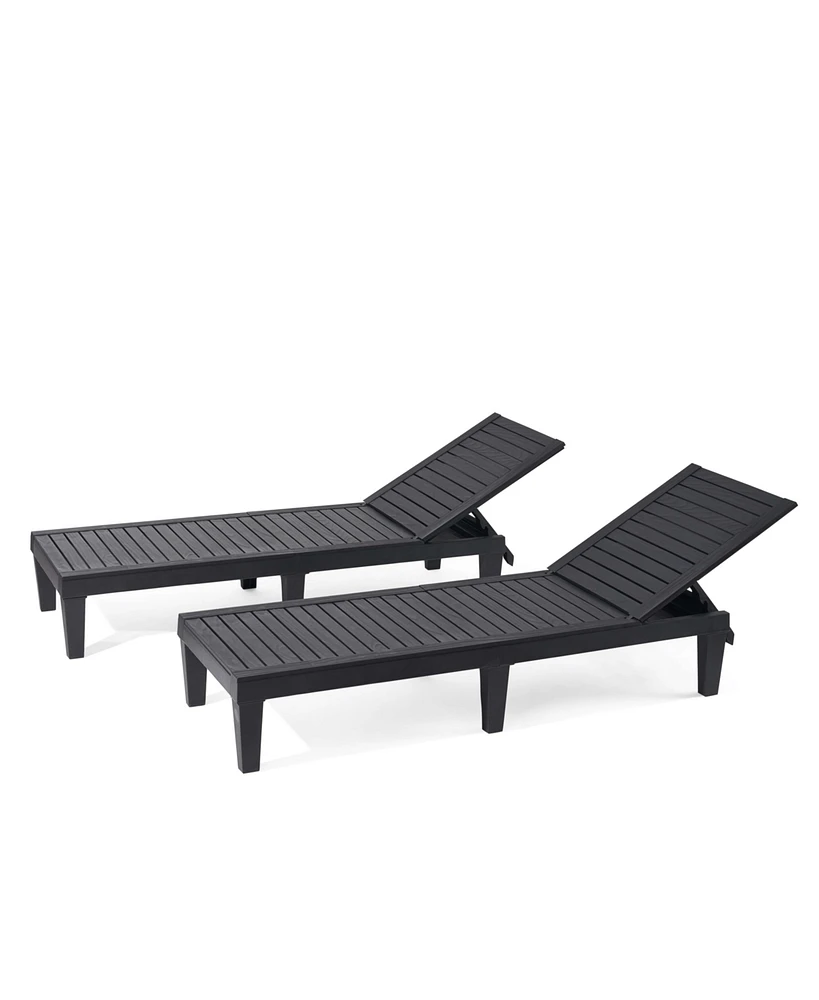 Adjustable & Waterproof Outdoor Patio Chaise Lounge Chairs