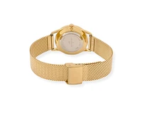 Peugeot Women's 30mm Wafer Slim Gold Plated Case Watch Champagne Dial with Mesh Band