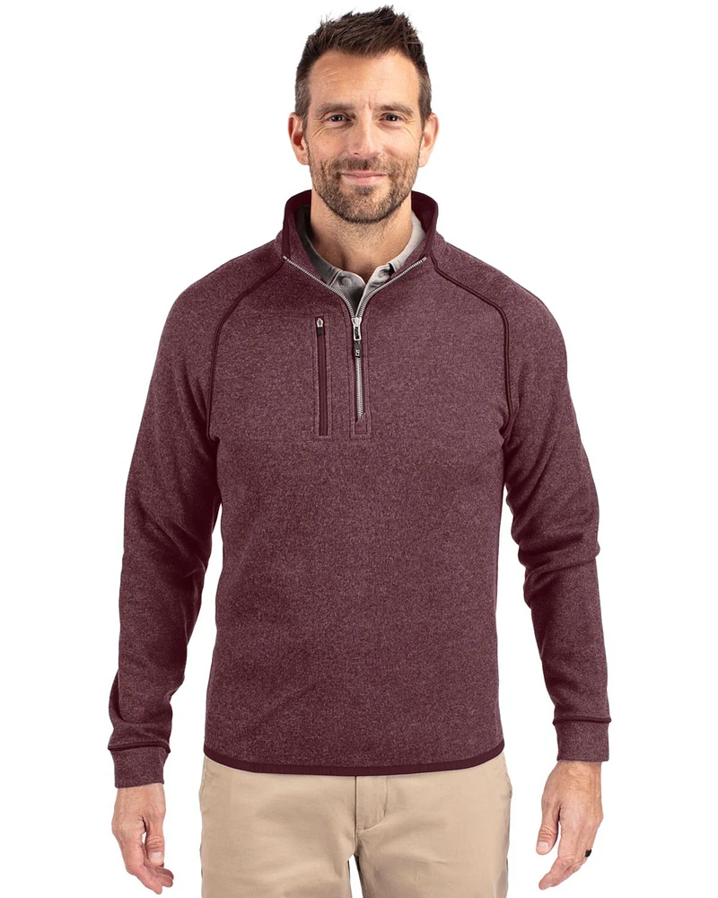 Cutter & Buck Men's Mainsail Sweater-Knit Half Zip Pullover Jacket