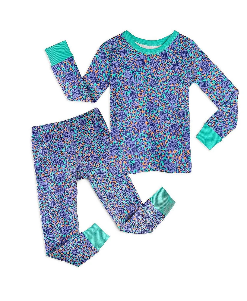 Mightly Big Girls Rebel x Kids' Fair Trade 100% Organic Cotton Tight Fit Pajamas, 2-Piece Set