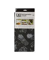 Design Imports Fridge Liner Collection Non-Adhesive, Cut to Fit, 12x24", Black Market Print, 6 Piece