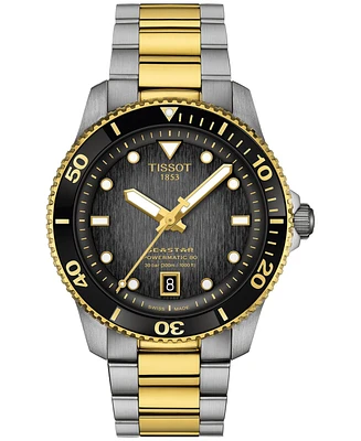 Tissot Men's Swiss Automatic Seastar 1000 Powermatic 80 Two-Tone Stainless Steel Bracelet Watch 40mm