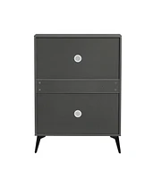 Shoe Cabinet, Shoe Storage Shelves, Grey