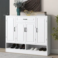 Streamdale Furniture Modern White Shoe Cabinet with Adjustable Shelves