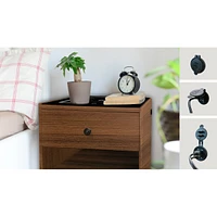 Simplie Fun Nightstand With Wireless Charging Station