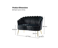 Hulala Home Xabier Contemporary 50.2" Loveseat with Flower Shaped Back