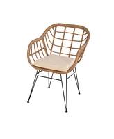 Simplie Fun 3-Piece Patio Conversation Set with 2 Wicker Chairs