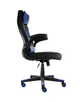 Elama High Back Adjustable Faux Leather Office Chair in Black