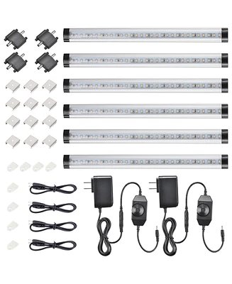 Yescom 90 LEDs Under Cabinet Lighting Kit Plug in 3000K Kitchen Counter Light 6 Pack