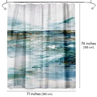 71x74 Abstract Shower Curtain - Midnight Clear by Pi Creative Art