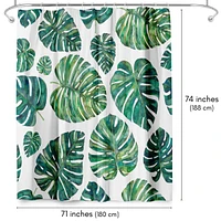 71x74 Botanical Shower Curtain - Tropical Leaves by Elena O'Neill