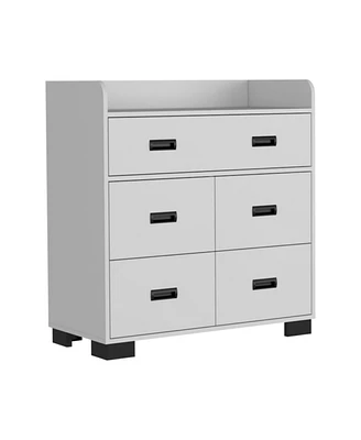 Streamdale Furniture Alyn Dresser, Four Legs, Four Drawers, One Double Drawer, Superior Top - White