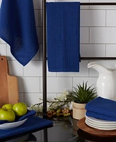 Design Imports Cotton Kitchen Collection Dishtowel Set, 18x26", Blue, 6 Piece