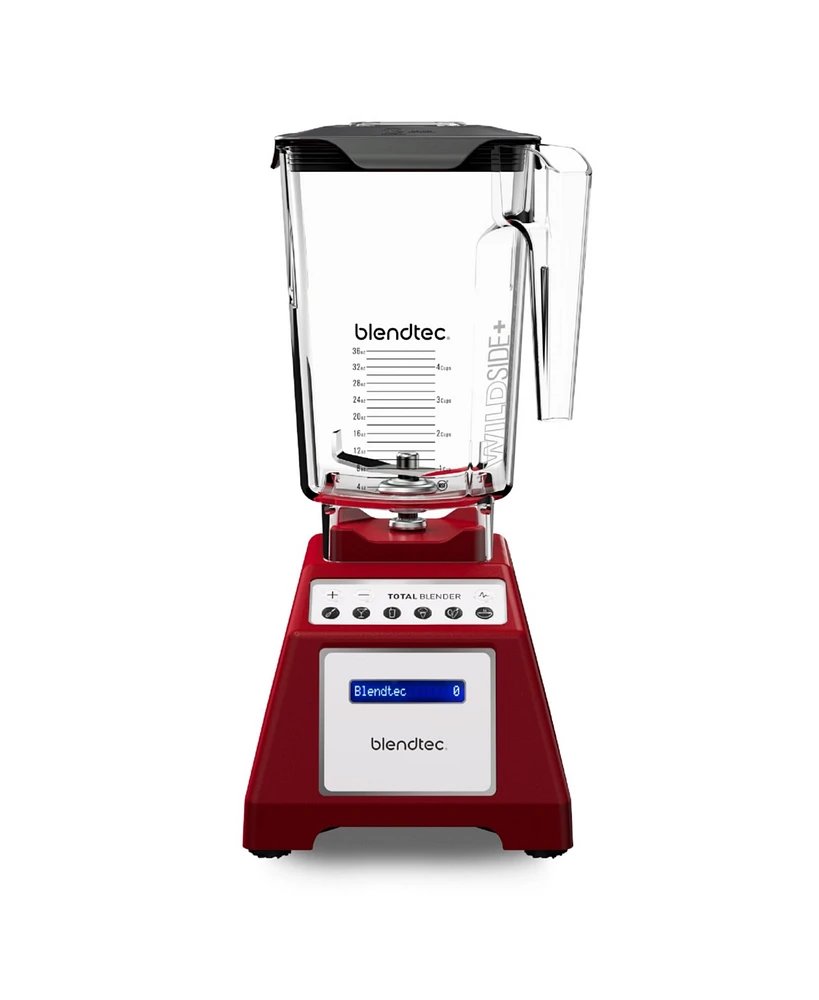 Blendtec Total Classic Original Blender and 90 oz WildSide+ Jar - Kitchen Blender Bundle - Red