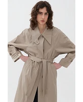 Nocturne Women's Double-Breasted Oversized Trench Coat