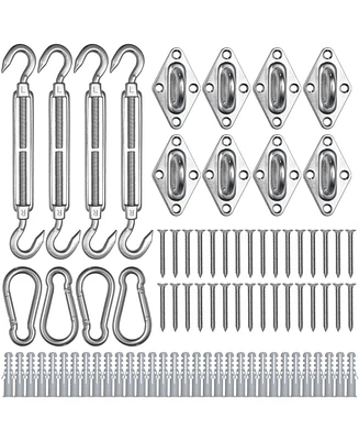 Yescom Rectangle Sun Shade Sail Hardware Kit 304 Anti-Rust Stainless Steel Patio 2 Pack