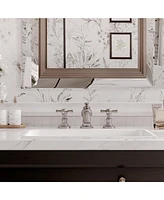 Mondawe Artifacts Widespread Bathroom Faucet with Bell Spout and Cross Handles, Bathroom Faucets for Sink 3 Hole