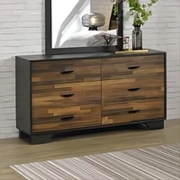 Simplie Fun Eos Dresser In Walnut & Black Finish