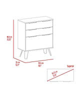 Streamdale Furniture Augusta Dresser, Hairpin Legs, Three Drawers, Superior Top - Light Oak