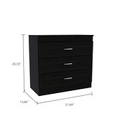 Bethage 3-Drawer Dresser Black Wengue
