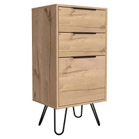 Augusta Light Dresser, Hairpin Legs, Superior Top, Three Drawers - Light Oak