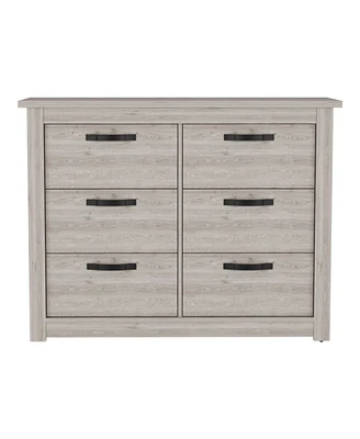 Simplie Fun Bellingham 6-Drawer Dresser Light Gray